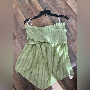 Frill trimmed tube top